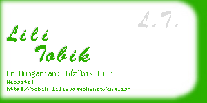 lili tobik business card